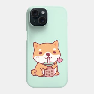 Cute Shiba Inu Dog Loves Bubble Tea Phone Case