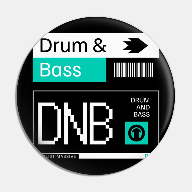 DRUM AND BASS  - DNB Ticket steez (white/teal) Pin by DISCOTHREADZ 