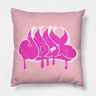 Pink graffiti throw up Pillow