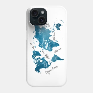 world map blue #map #worldmap Phone Case