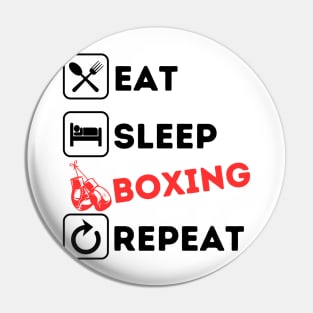 Funny eat sleep boxing repeat Pin