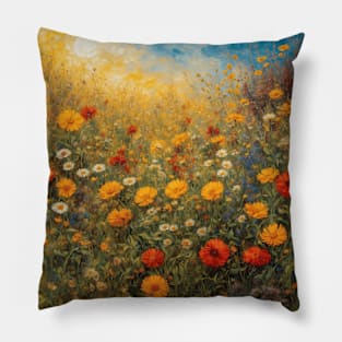 Colorful Flower Bush Pillow