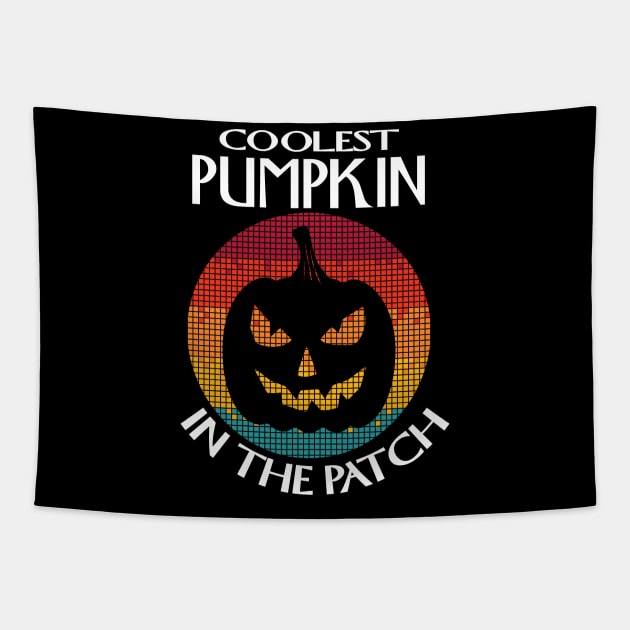 Coolest Pumpkin in the Patch.Pumpkin Halloween Tapestry by Prints by Hitz