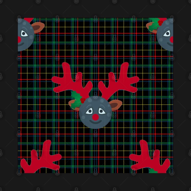 plaid christmas reindeer moon emoji by gossiprag