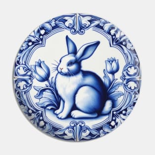 Vintage Dutch Tile: Rabbit No.1 Pin