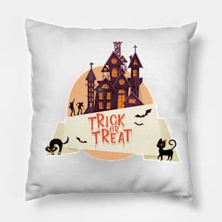 Halloween Trick or Treat I Halloween Black Cats I Halloween Global Trendy Costumes Pillow