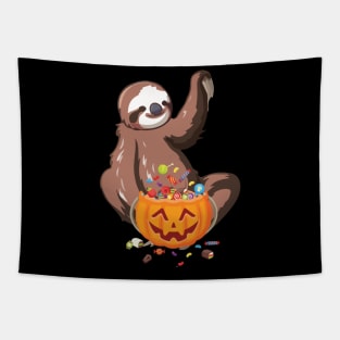 Sloth Costume Halloween Halloween Sloth Pumpkin Shirt Tapestry