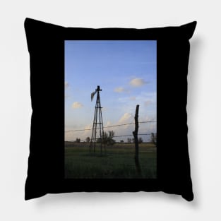 Kansas Broken Windmill on the Prairie Pillow