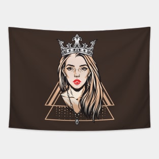 pretty girl in ornate crown Tapestry