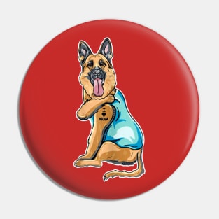 Funny Dog German Shepherd I Love Mom Tattoo Gift T-Shirt Pin