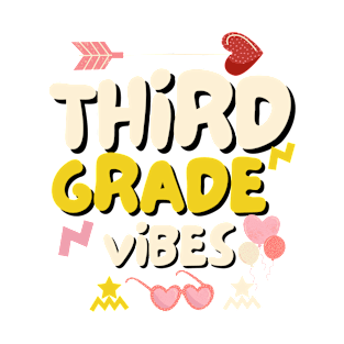 Third Grade Vibes - Retro 3rd Grade Team Student Teacher T-Shirt