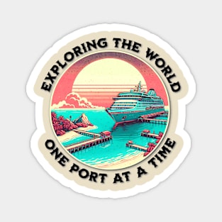 Exploring the World, One Port at a Time Magnet