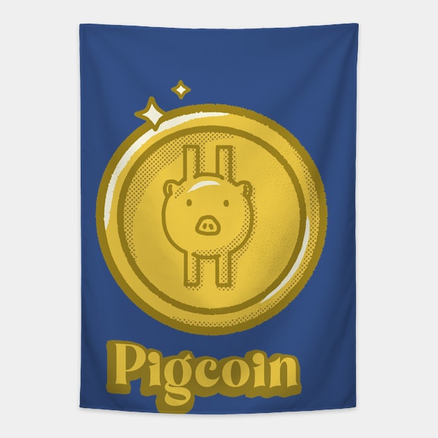 Pigcoin Tapestry by Folkasem Studio