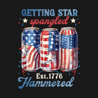 Getting Star Spangled Hammered America Funny America Gift For men Women T-Shirt