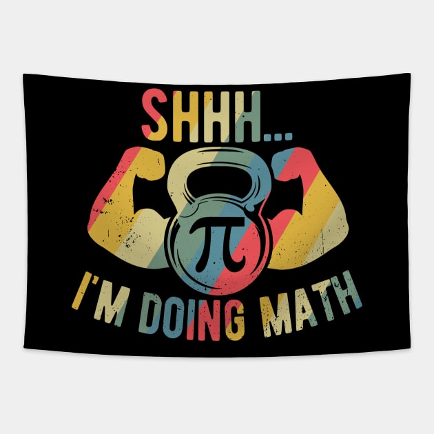 Shhh Im Doing Math Weight Lifting Gym Lover Motivation Gymer Tapestry by Gaming champion