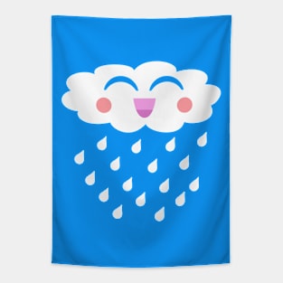 Kawaii Cloud Raindrops Tapestry