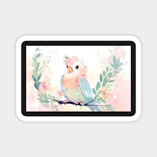 Whimsical and Cute Watercolor Bird Magnet