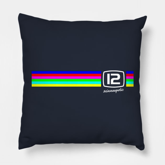 Channel 12 - Minneapolis (RGB) Pillow by GloopTrekker