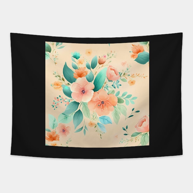 Delicate Watercolor Flowers Tapestry by thatmacko