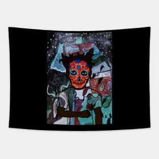 Digital Mystery: NFT Character - MaleMask Hashmask Edition on TeePublic Tapestry