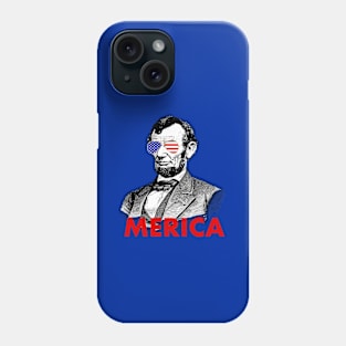 abraham lincoln merica American Flag sunglasses Phone Case