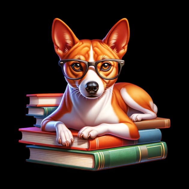 Basenji And Books by The Jumping Cart