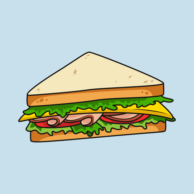 Sandwich cartoon illustration by Miss Cartoon