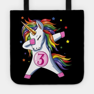 Dabbing Unicorn 3rd Birthday Tote