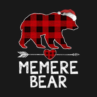 Red Plaid Memere Bear Santa Arrow Shirt Matching Pajama Family T-Shirt