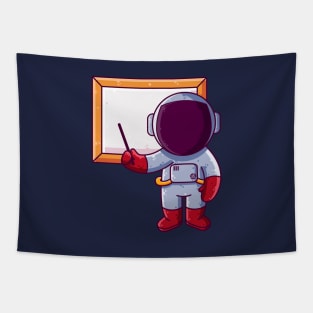 Cute Astronaut Presentation Cartoon Tapestry