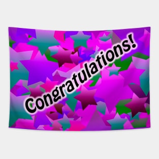 Congratulation Stars Purple Tapestry