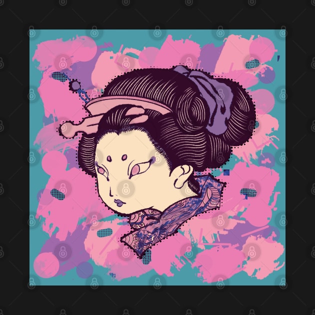 Ukiyoe Girl Pink by miacomart