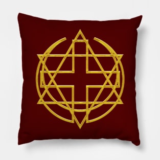 Three faiths, one God.(gold 3d effect) Pillow