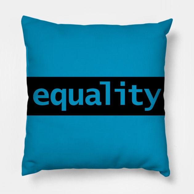 Minimal Typography Equality Black Stripe Pillow by ellenhenryart