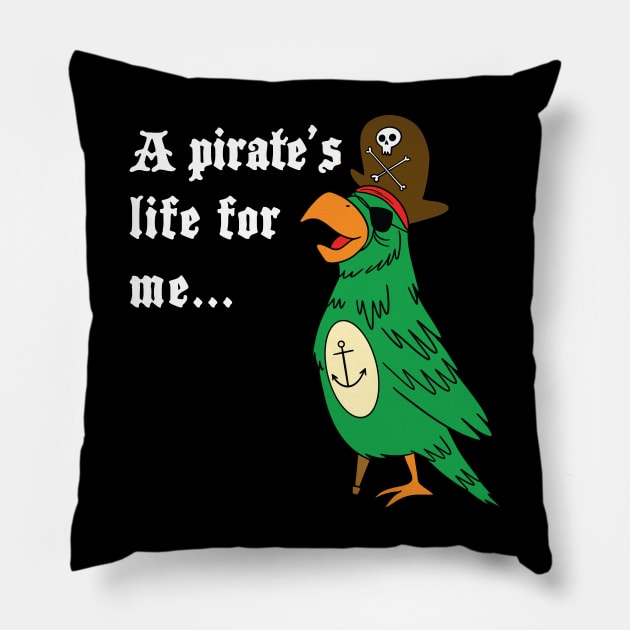 Pirate Parrot with Eye Patch and Wooden Leg Pillow by FrogAndToadsWorkshop