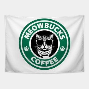 MeowBucks Coffee Tapestry