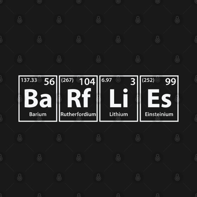 Barflies (Ba-Rf-Li-Es) Periodic Elements Spelling by cerebrands