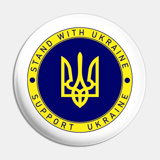 Ukraine Flag Trident Pin by Ankerd