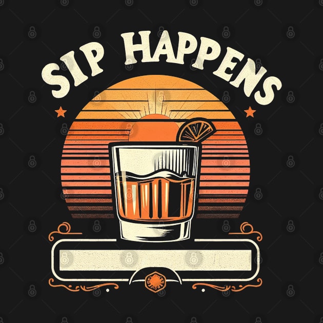 "Sip happens" Funny Whiskey by SimpliPrinter