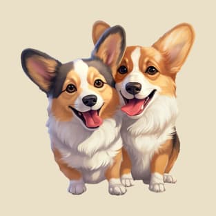 Puppy Pals: Welsh Corgi Duo T-Shirt