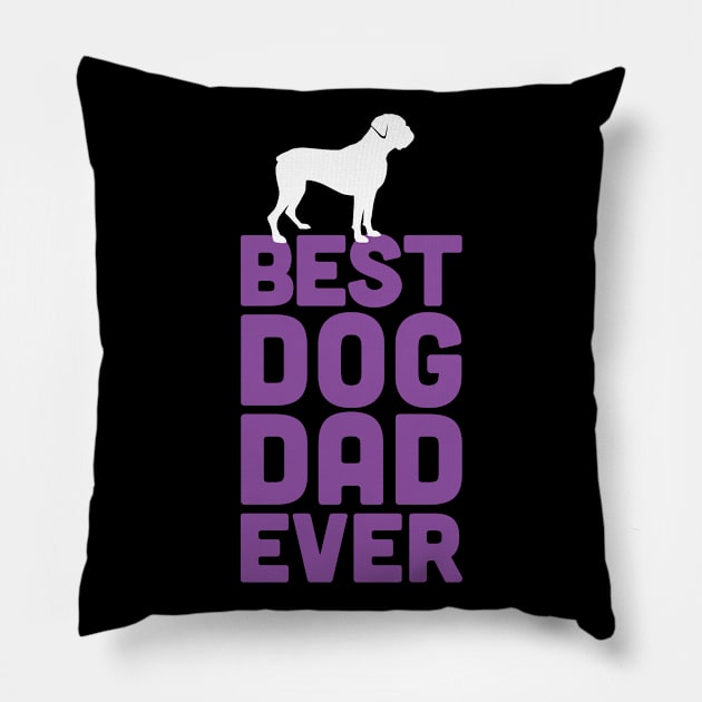 Best Boxer Dog Dad Ever - Purple Dog Lover Gift Pillow by Elsie Bee Designs