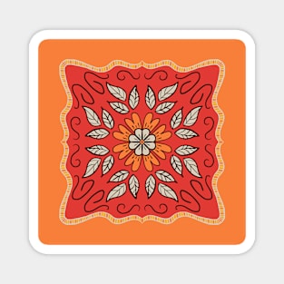 Tangerine and Watermelon Pink floral Provencal style design Magnet