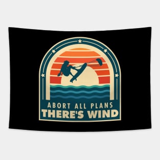 Abort All Plans There is Wind for Kitesurf Lovers Tapestry