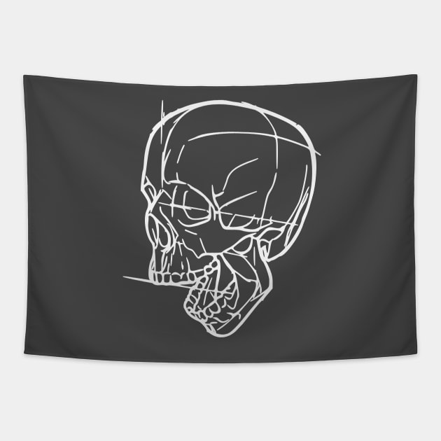 Skull Drawing Tapestry by valsymot