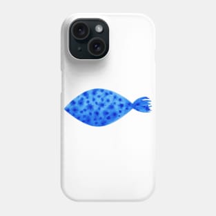 Blue watercolor fish Phone Case