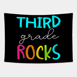 Third Grade Rocks Shirt Team 3rd Grade Teacher Premium Tapestry