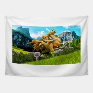 Cactuar and chocobo riding a chocobo Tapestry