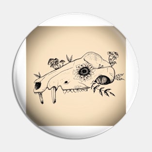 Opossum Skull Design Pin