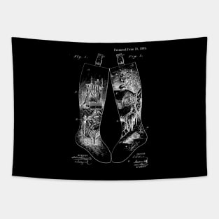 Christmas Stocking Vintage Patent Drawing Tapestry