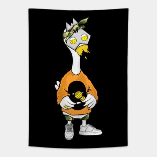 Super dope Slluks character gangster duckie chilling illustration Tapestry